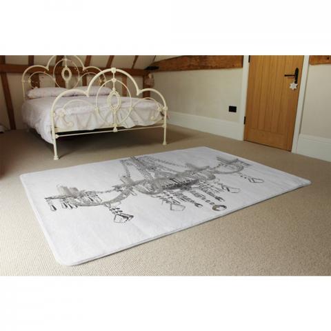 Chandelier Designer Rug - White / 230cm