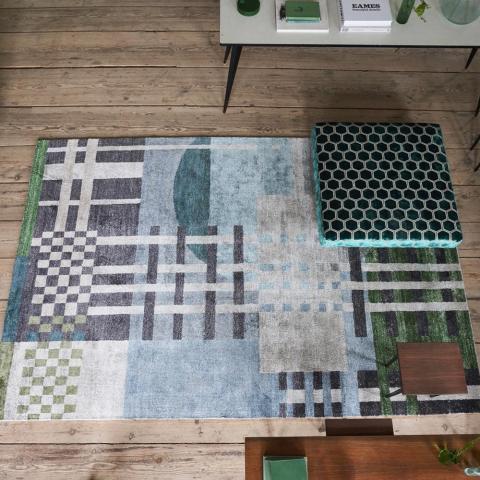 Chandigarh Rugs in Aqua by Designers Guild