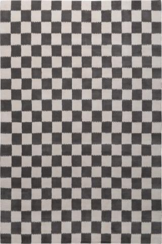 Checkerboard 2.79m x 1.85m Black & White Geometric Prototype Rug by The Rug Company