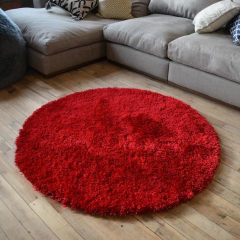 Chicago Shaggy Rugs in Red