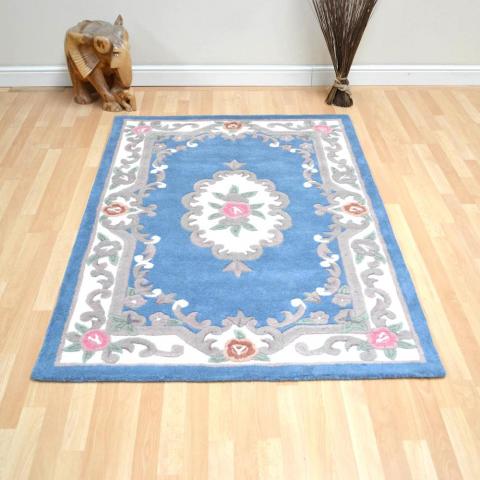 CHINESE RUGS - 510 AUBUSSON FULL CUT IN BLUE