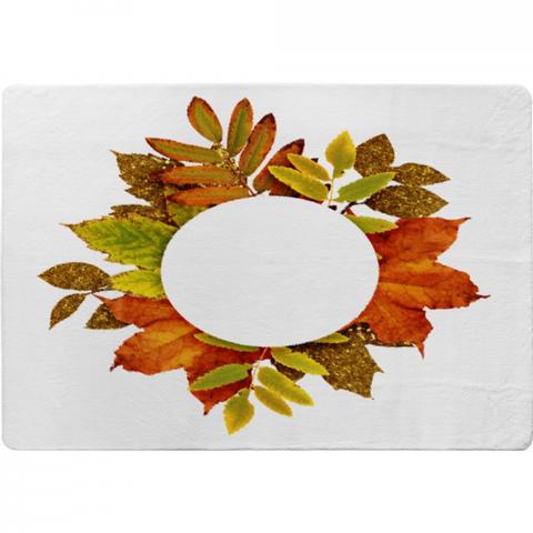 Circled Autumn Leaves Designer Rug - Orange / 200cm