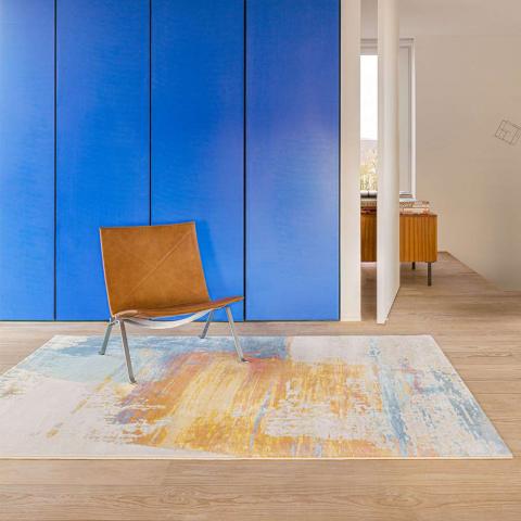 City Abstract Rug Golden Sky Blue AK990 