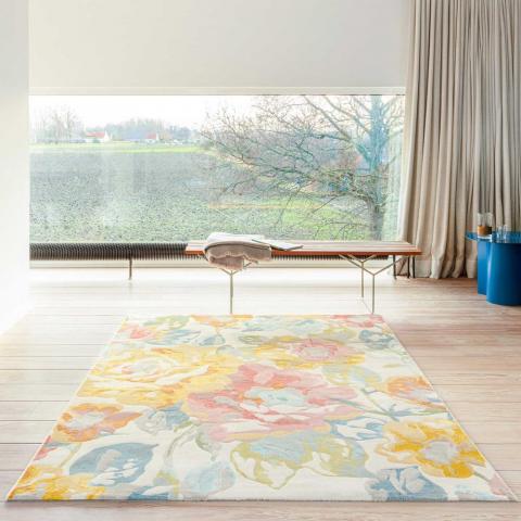 City Modern Floral Rugs 466118 AK990 in Multicolour