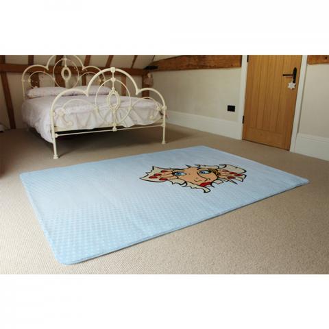 Comic Cartoon Pop Art Retro Designer Rug - Blue / 230cm