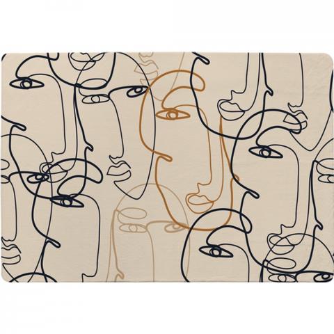 Continuous Line Drawing Of Faces Designer Rug - Bronze / 200cm