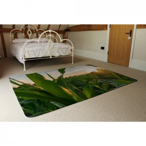 Corn And Sun Close Up Designer Rug - Green / 230cm