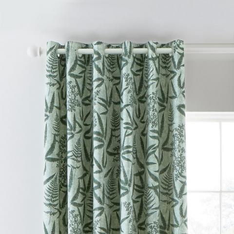 Costa Rica Fern Designer Curtains By Clarissa Hulse in Green