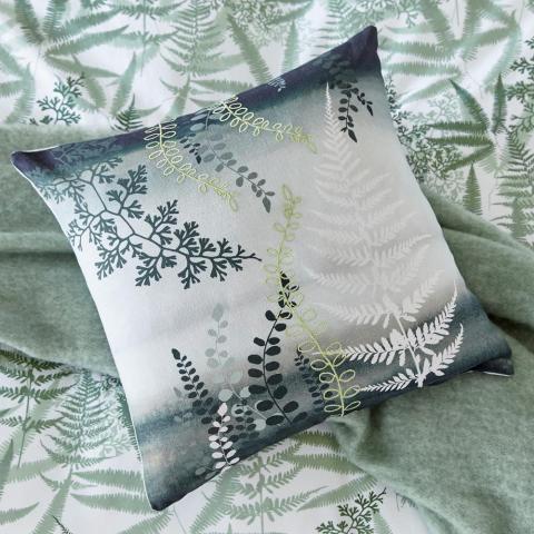 Costa Rica Fern Designer Cushion By Clarissa Hulse in Green