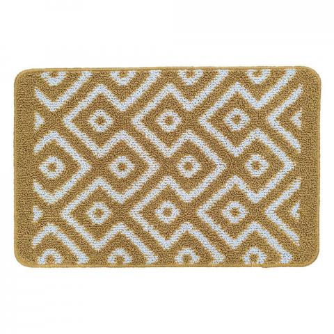 Cosy Geometric Washable Anti Slip Utility Mat in Ochre Yellow