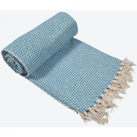 Cotton Handloom Throw - Blue