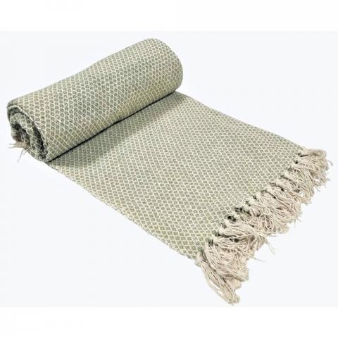 Cotton Handloom Throw - Green