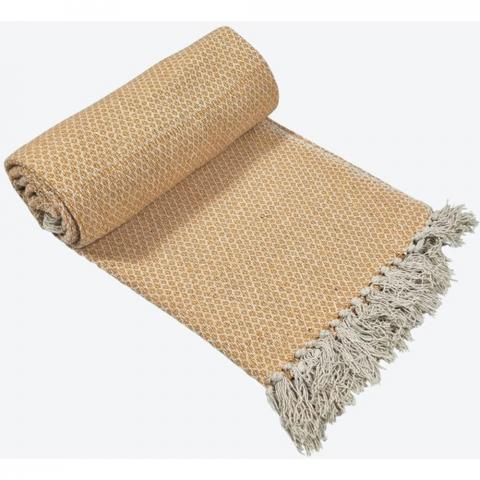 Cotton Handloom Throw - Yellow