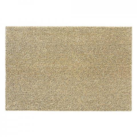 Cotton Plain Washable Anti Slip Doormat in Linen Beige