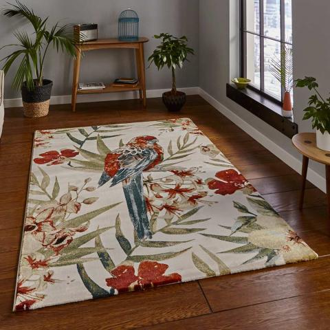 Cream Multicolour Rug 6093 Tropics 