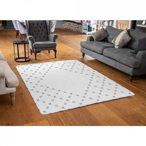 Crosses  Diamonds Designer Rug - White / 110cm