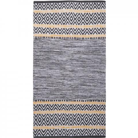 Crysta Rug  - Monochrome with ochre / Large