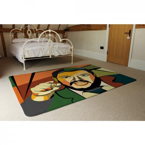 Cubism Art Style, Politician Designer Rug - Orange / 230cm