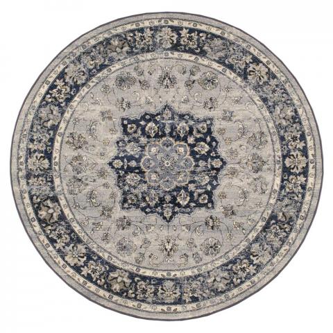 Da Vinci Traditional Round Circle Rug 57559 9686 in Blue