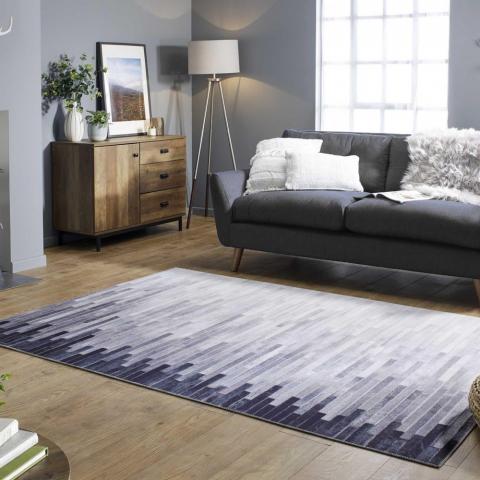 Dakota Faux Fur Porter Rug in Grey