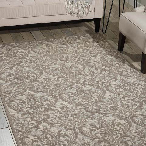 Damask Rugs DAS02 in Ivory and Grey by Nourison