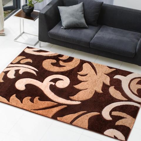 Damask Rugs in Chocolate