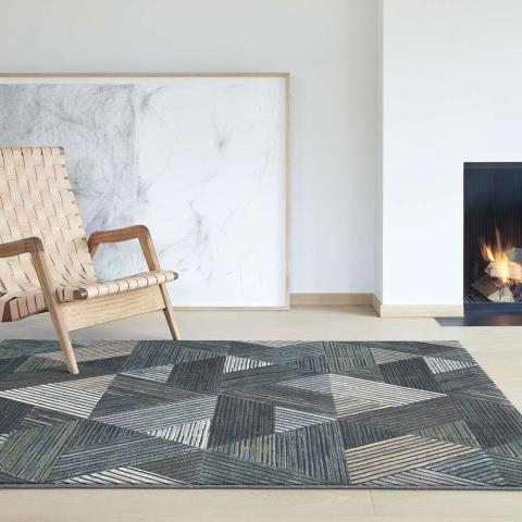 Dark Geometric Rug Canyon 52047 5555 