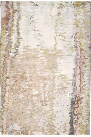 David Rockwell Tidal 1.83x1.22m/6'x4' Grey/Cream/Yellow Abstract Bamboo silk Abstract rug by The Rug Company, Handknotted bamboo silk