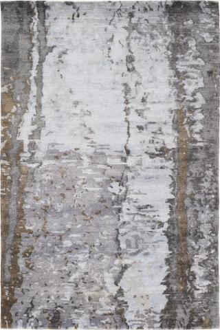 David Rockwell Tidal Moonlight 1.83x1.22m/6'x4' Grey Abstract Bamboo silk Abstract rug by The Rug Company, Handknotted bamboo silk