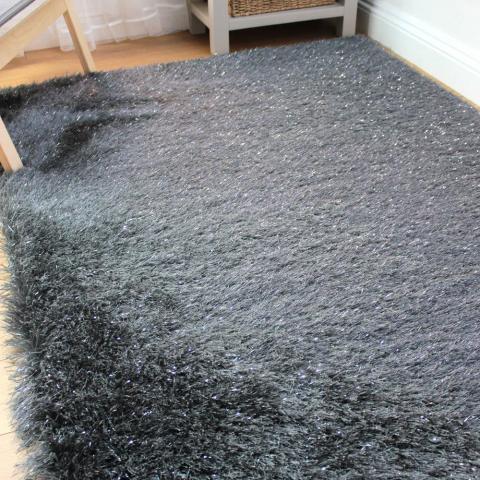 Dazzle Shaggy Rugs in Charcoal