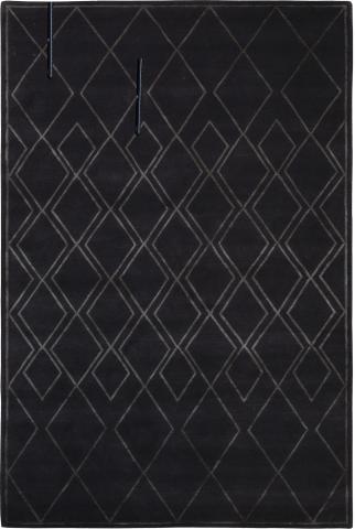 Deco Diamond Dark by Tim Gosling Ex-Display Rug, 2.31m x 1.52m, Handknotted Wool & Silk Art Deco Rug by The Rug Company