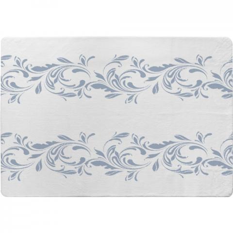 Decorative Swirls And Flowers Designer Rug - Blue / 150cm