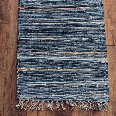 Denim Rag Rug 50cm x 70cm - blue