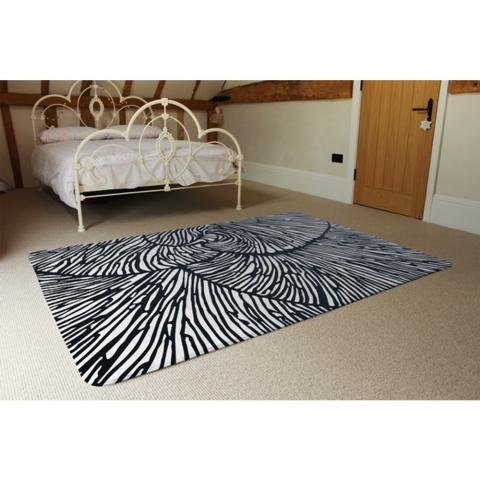 Design With Natural Analogues Texture Designer Rug - Black / 230cm