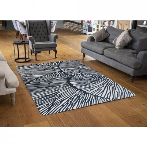 Design With Natural Analogues Texture Designer Rug - Black / 110cm