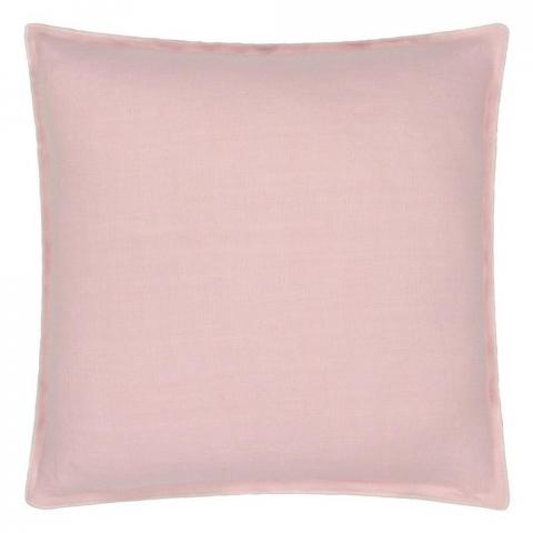 Designers Guild Brera Lino Plain Reversible Cushion in Blossom Pink and Pearl White