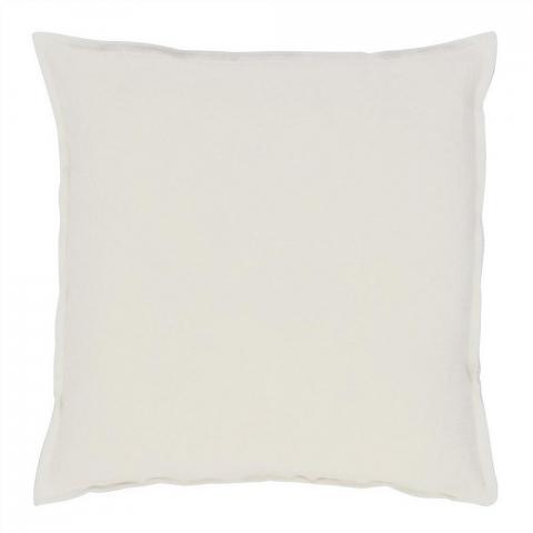 Designers Guild Brera Lino Plain Reversible Cushion in Alabaster White