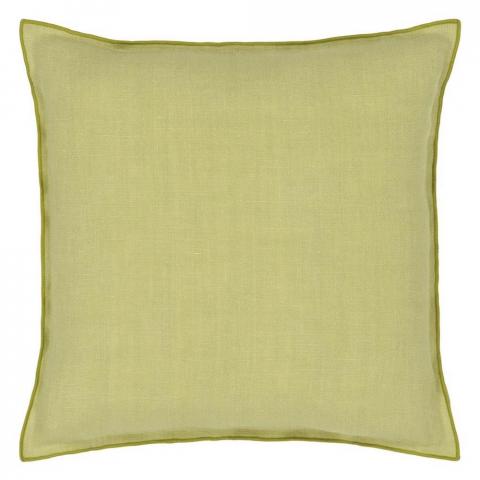 Designers Guild Brera Lino Plain Reversible Cushion in Pistachio and Moss Green