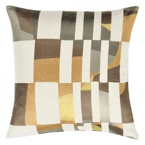 Designers Guild Glasshouse Geometric Cushion in Topaz Yellow