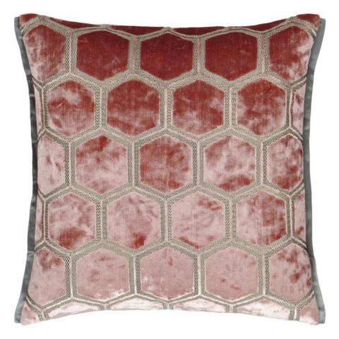 Designers Guild Manipur Cushion in Coral