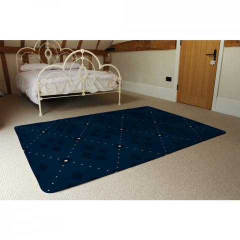 Diagonal Dot Stripes Designer Rug - Blue / 230cm