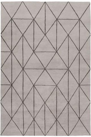 Diamond Maze Grey 1.83x1.22m/6'x4' Beige/Grey Geometric Wool Geometric rug by The Rug Company, Handknotted wool