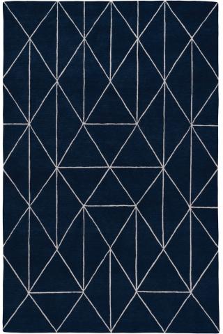 Diamond Maze Navy 1.83x1.22m/6'x4' Blue/Navy Geometric Wool Geometric rug by The Rug Company, Handknotted wool