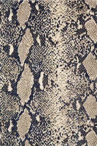 Diane von Furstenberg Python Glory Animal print 3.66x2.74m/12'x9' Black/Grey Wool Animal print rug by The Rug Company, Handknotted Tibetan wool