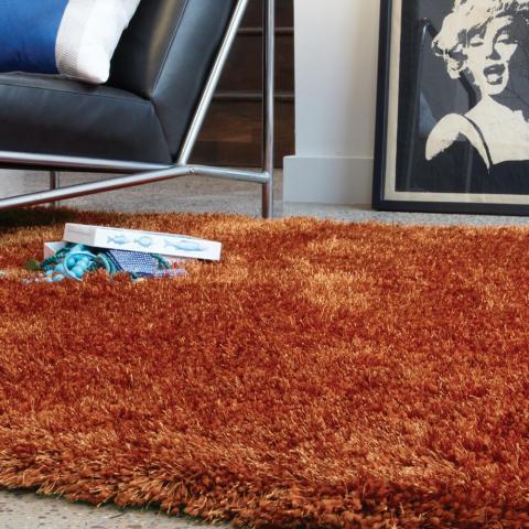 Diva Shaggy Rugs in Orange