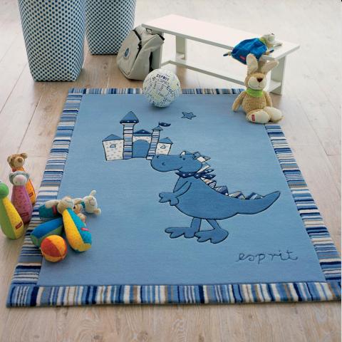 Dragon & Castle Rugs 508 01 by Esprit in Blue