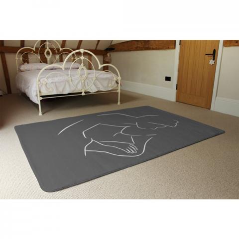 Drawing Of A Couple In One Line Designer Rug - Grey / 230cm