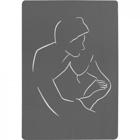 Drawing Of A Couple In One Line Designer Rug - Grey / 150cm