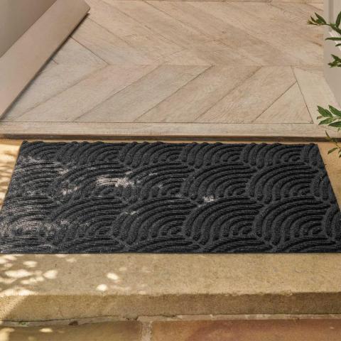 Dune Waves Scraper Doormats in Dark Grey