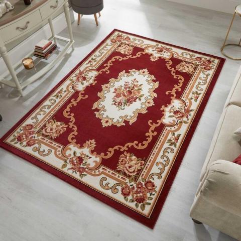 Dynasty Traditional Medallion Rugs in Red